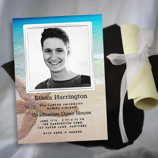Graduation Beach Starfish Photo Template