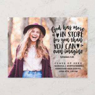 Graduation Bible Verse Modern Photo Party Postcard