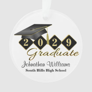 Graduation Black and Gold Classic 20XX Photo Ornament