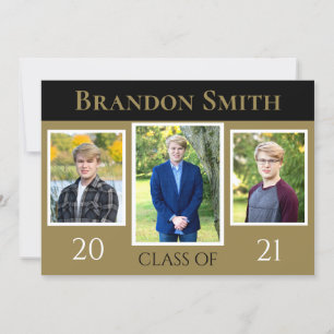 Graduation Black and Gold Invitation