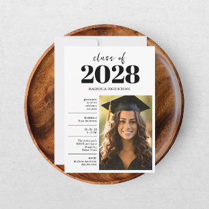 Graduation Black Cap And Tassel Photo Open House  Invitation