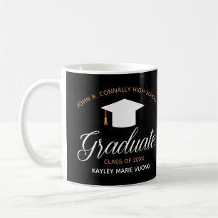 Graduation Black Gold Chic School 2021 Custom Coffee Mug