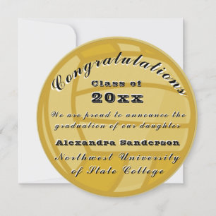 Graduation Black Gold Class of Volleyball Player