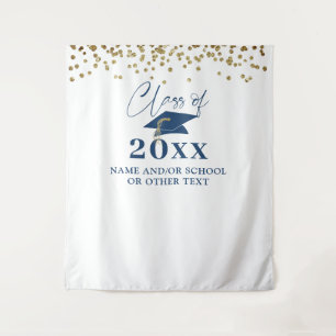 Graduation Blue Class Year Backdrop Tapestry