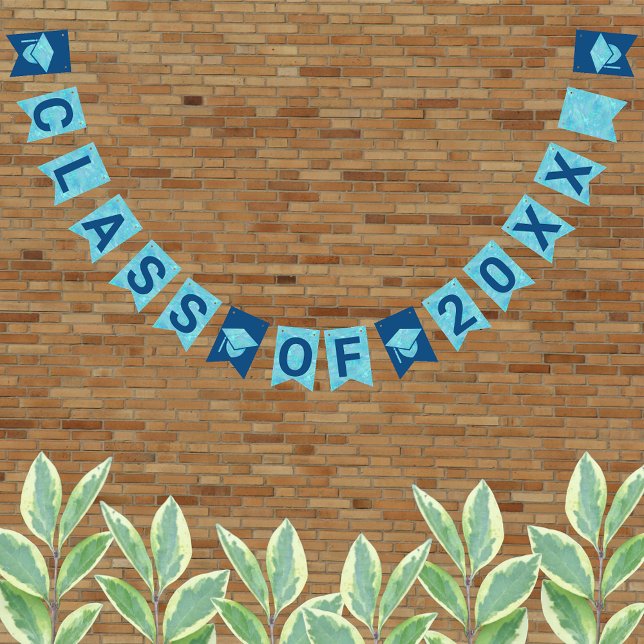 Graduation Blue Opal Party Signs Class Of Year (Creator Uploaded)