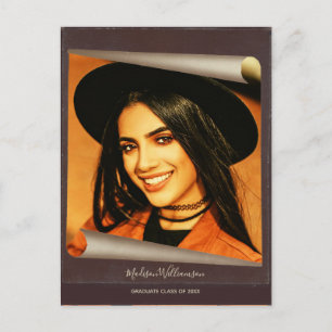 Graduation Boho Rustic Photo Thank You Note Announcement Postcard