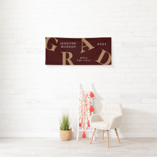 graduation bold letters school colours banner