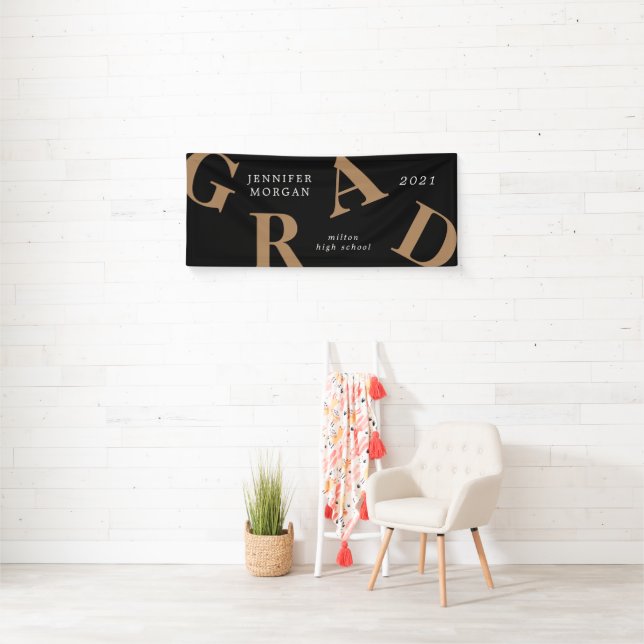 graduation bold letters school colours banner (Insitu)