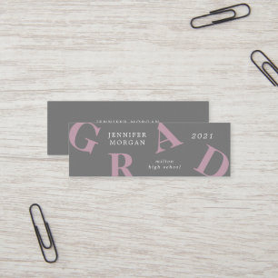 Graduation Bold Letters School Colours Name Card