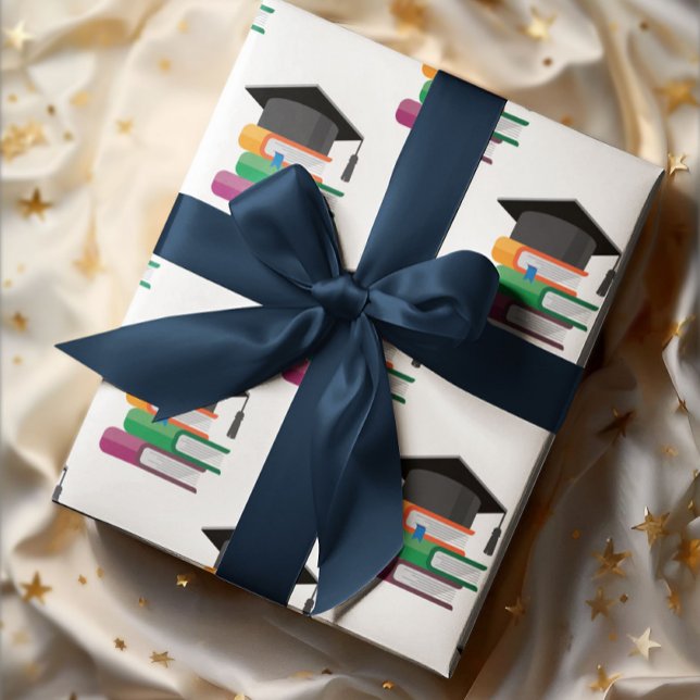 Graduation Books And Caps Wrapping Paper (Creator Uploaded)