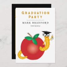 Graduation Bookworm With Graduation Cap Diploma