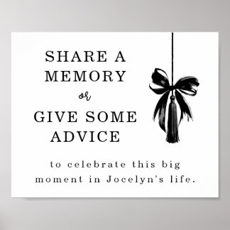 Graduation Bow Share a Memory / Give Advice Sign