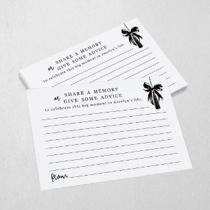 Graduation Bow Tassel Share a Memory / Give Advice Enclosure Card