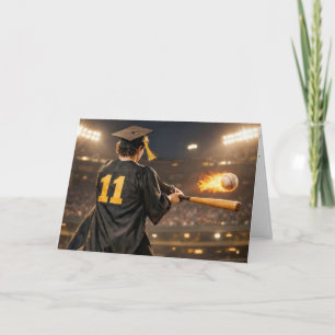 Graduation Boy Baseball Player #11 Card