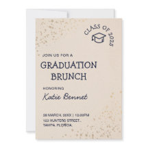 Graduation Brunch Elegant Simple Breakfast