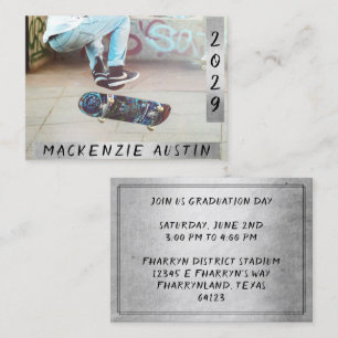 Graduation Brush   Silver Grad Photo Announcement