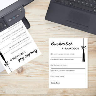 Graduation Bucket List Black & White Advice Card