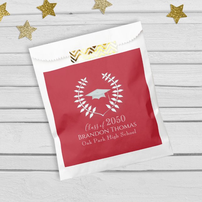 Graduation Candy Favors Classic Cardinal Red Favour Bag (Creator Uploaded)