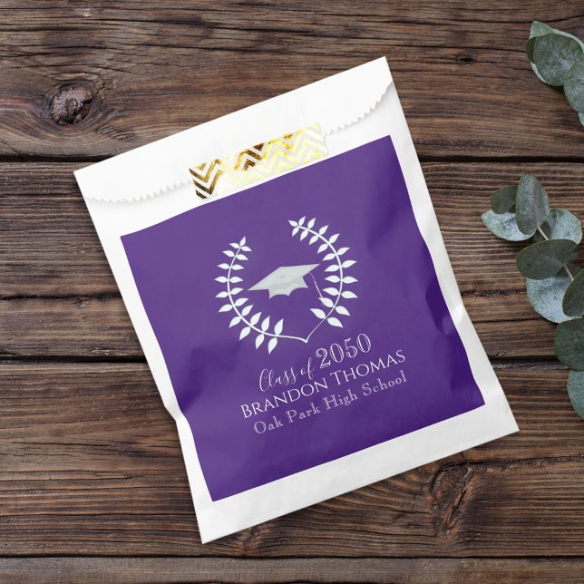 Graduation Candy Favors Classic Simple Purple Favour Bag (Creator Uploaded)