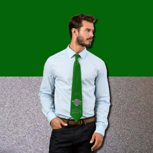 Graduation cap 2025  -monogrammed -  Emerald  Tie