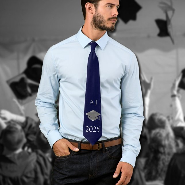 Graduation cap 2026  -monogrammed -  Dark Navy Tie (Creator Uploaded)
