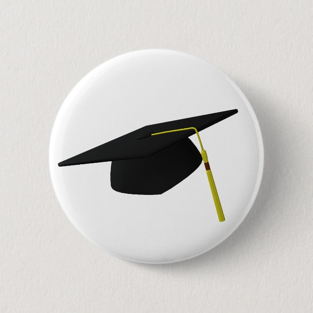 Graduation Cap 6 Cm Round Badge (Front)