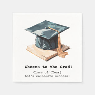 Graduation Cap and Book Napkin