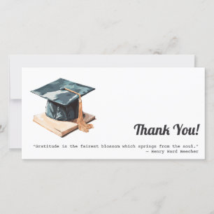 Graduation Cap and Book Thank You Card