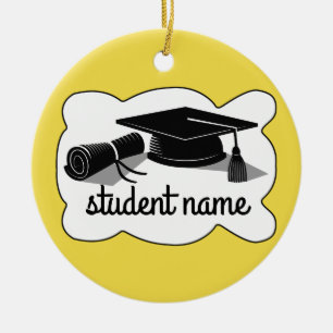 Graduation Cap and Diploma Ceramic Ornament