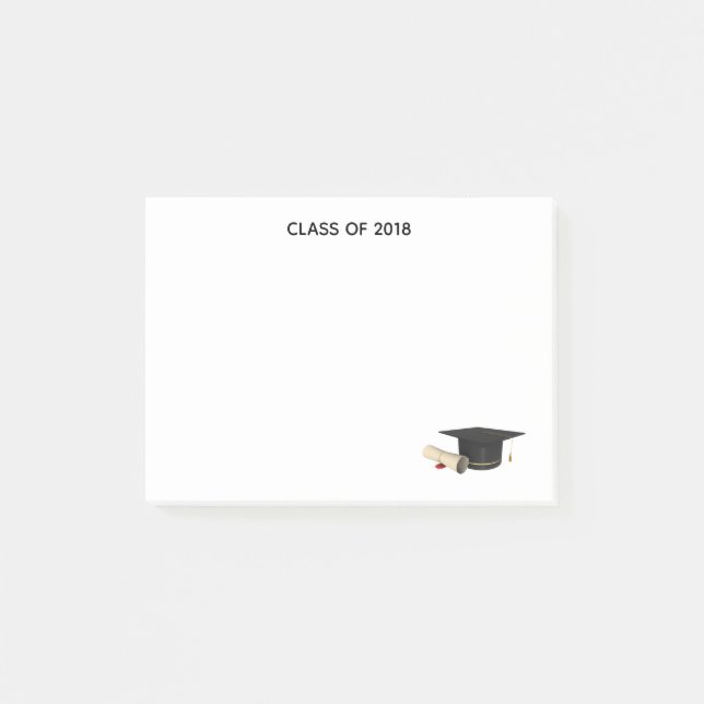 Graduation Cap and Diploma Class of 20XX Post-it Notes (Front)