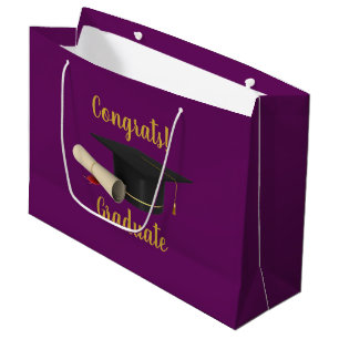 Graduation Cap and Diploma Congrats Graduate Large Gift Bag