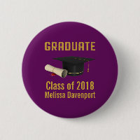 Graduation Cap and Diploma on Purple Class of 20XX