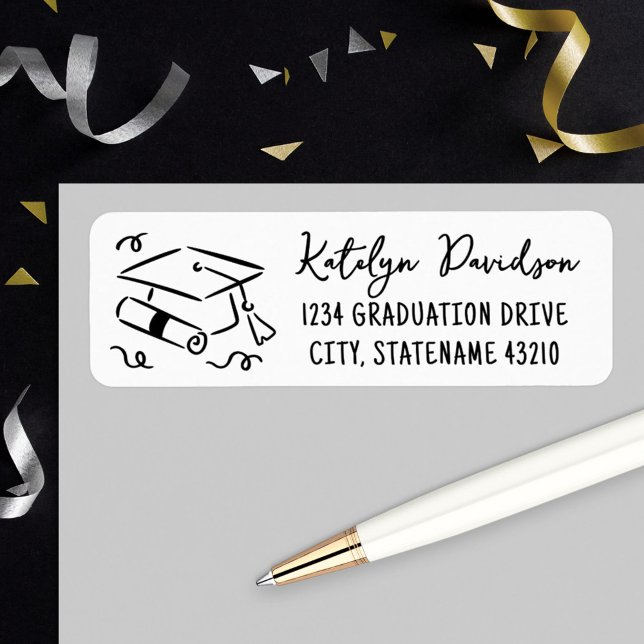 Graduation Cap and Diploma Return Address Return Address Label (Creator Uploaded)
