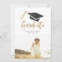 Graduation Cap and Tassel Gold Foil Photo Party