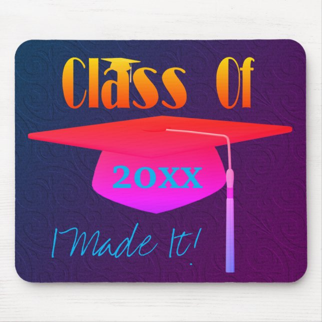 Graduation Cap And Tassel I Made It Cute  Mouse Pad (Front)