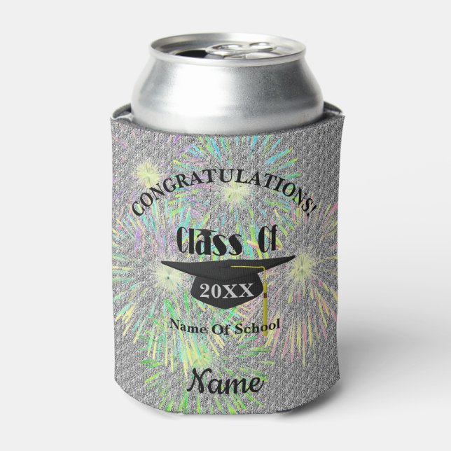 Graduation Cap And Tassel Personalised  Can Cooler (Can Front)