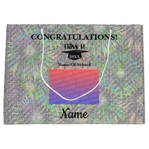Graduation Cap And Tassel Personalised Photo Large Gift Bag