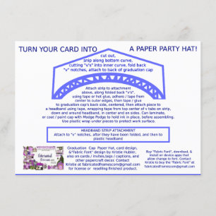 Graduation Cap Blue Paper Hat or Card Printable