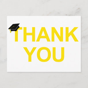 graduation cap : bold thank you postcard