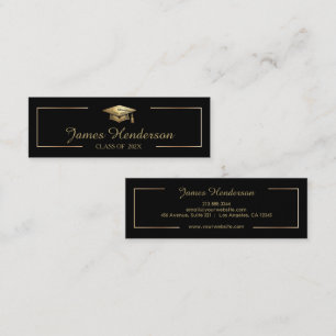 Graduation Cap Calling Card Graduates Black Gold