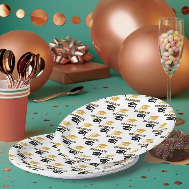 Graduation Cap Celebration  Paper Plate (Multi)