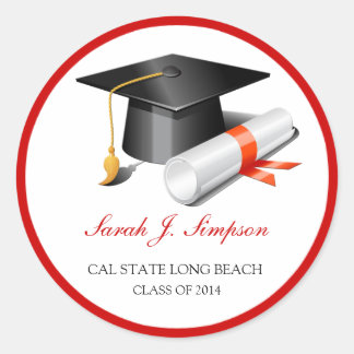 Graduation Cap Class of 2014 Classic Round Sticker