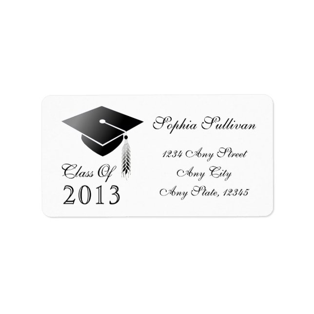 Graduation Cap Class of 2014 Name and Address Label (Front)