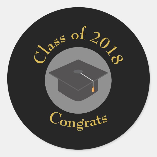 Graduation Cap Class of 20xx Classic Round Sticker (Front)