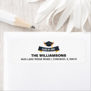Graduation Cap Class of 20XX Custom Return Address Return Address Label