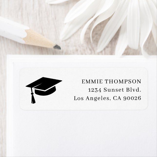 Graduation Cap Classic Return Address Label (Insitu)