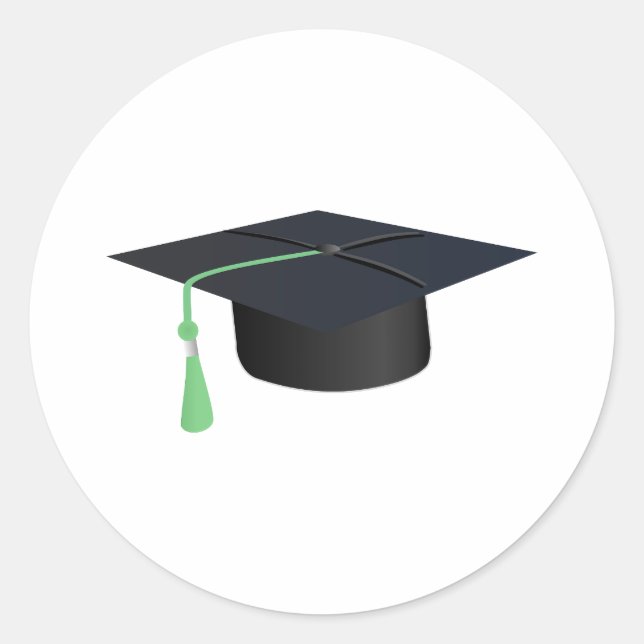 Graduation Cap Classic Round Sticker (Front)