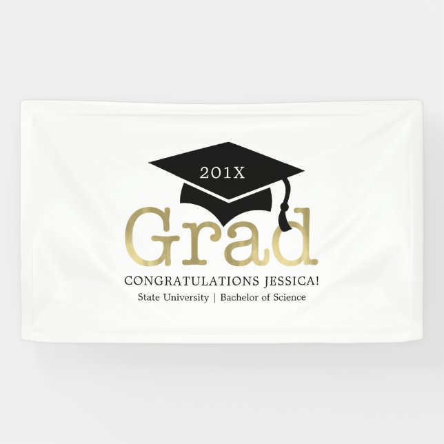 Graduation Cap "Congratulations Graduate" Banner (Horizontal)