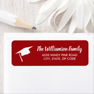 Graduation Cap Custom Colour Return Address Label