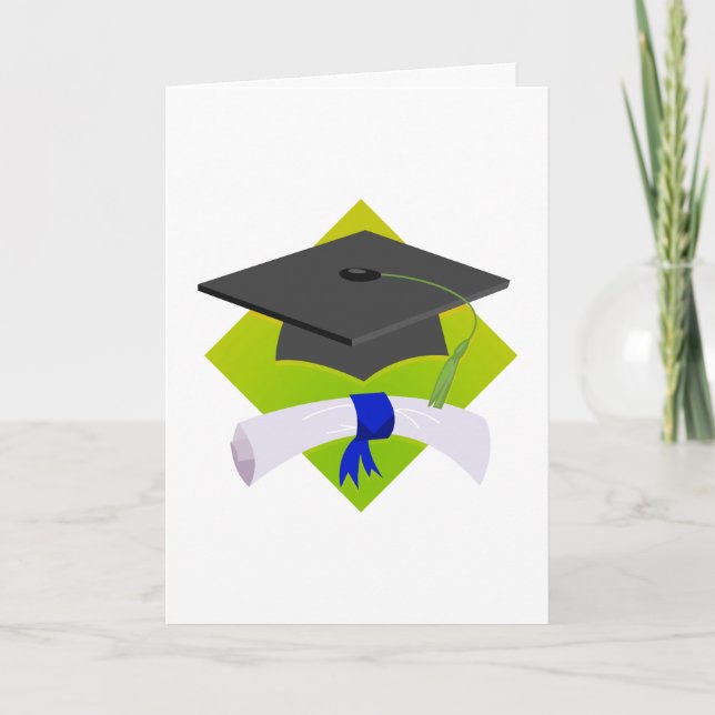 Graduation Cap & Diploma Card (Front)